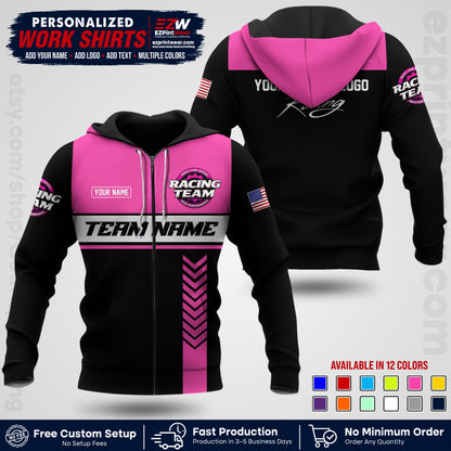 Custom Racing Shirt with Name, Logo & Text | Race Team Uniform | Crew Apparel RC02