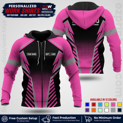 Custom All Over Print Work Uniform Shirt with Name, Logo & Text | Custom Hawaiian Shirt | Company Shirt | Employee Uniform UNF14