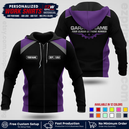Custom Mechanic Work Shirt with Name, Logo & Text | Auto Shop Uniform | Workwear MCN 06