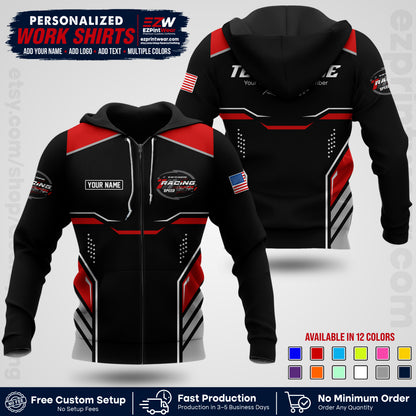 Custom Racing Shirt with Name, Logo & Text | Race Team Uniform | Crew Apparel RC10