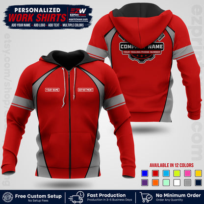 Custom Mechanic Work Shirt with Name, Logo & Text | Auto Shop Uniform | Workwear MCN 09