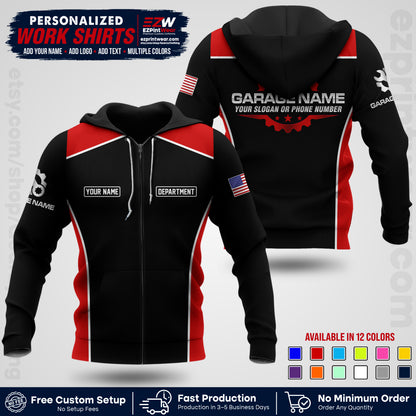 Custom Mechanic Work Shirt with Name, Logo & Text | Auto Shop Uniform | Workwear MCN 07