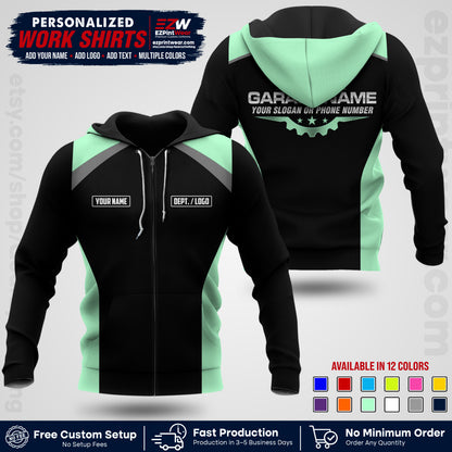 Custom Mechanic Work Shirt with Name, Logo & Text | Auto Shop Uniform | Workwear MCN 06