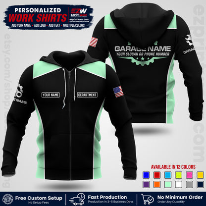 Custom Mechanic Work Shirt with Name, Logo & Text | Auto Shop Uniform | Workwear MCN 07