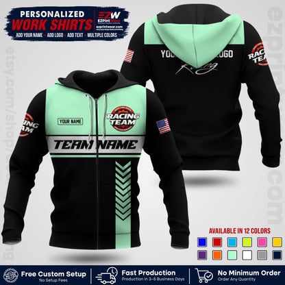 Custom Racing Shirt with Name, Logo & Text | Race Team Uniform | Crew Apparel RC02