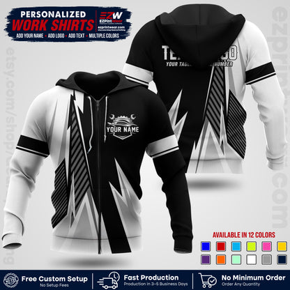 Custom Mechanic Work Shirt with Name, Logo & Text | Auto Shop Uniform | Workwear MCN 01