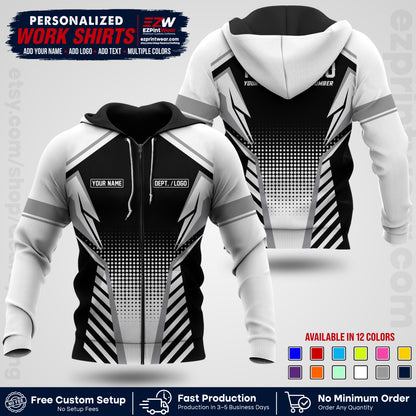 Custom All Over Print Work Uniform Shirt with Name, Logo & Text | Custom Hawaiian Shirt | Company Shirt | Employee Uniform UNF14