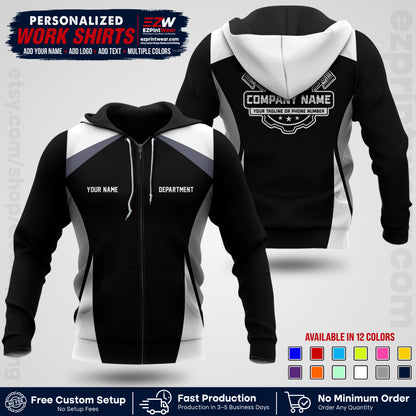 Custom Mechanic Work Shirt with Name, Logo & Text | Auto Shop Uniform | Workwear MCN 08