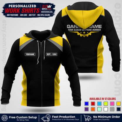 Custom Mechanic Work Shirt with Name, Logo & Text | Auto Shop Uniform | Workwear MCN 06