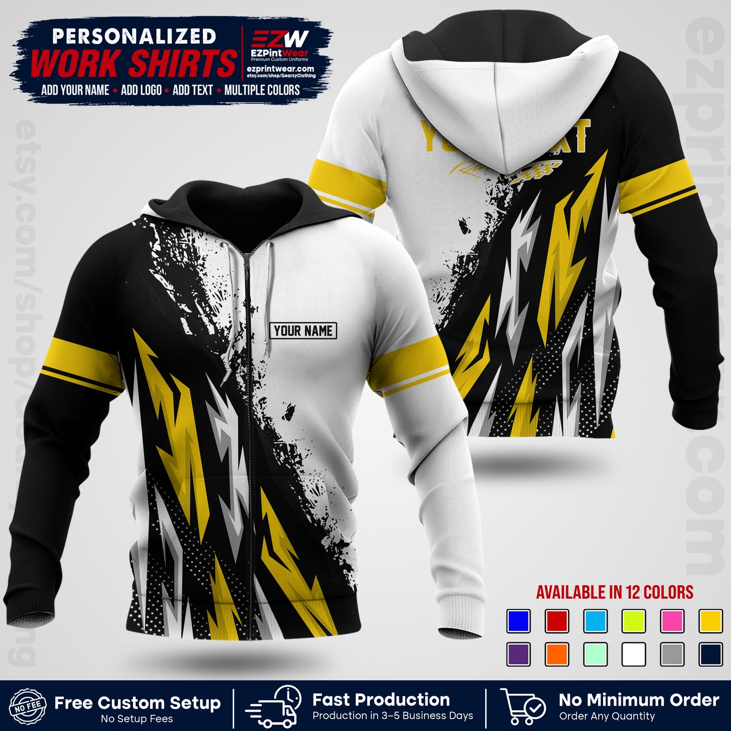Custom Racing Shirt with Name, Logo & Text | Race Team Uniform | Crew Apparel RC08